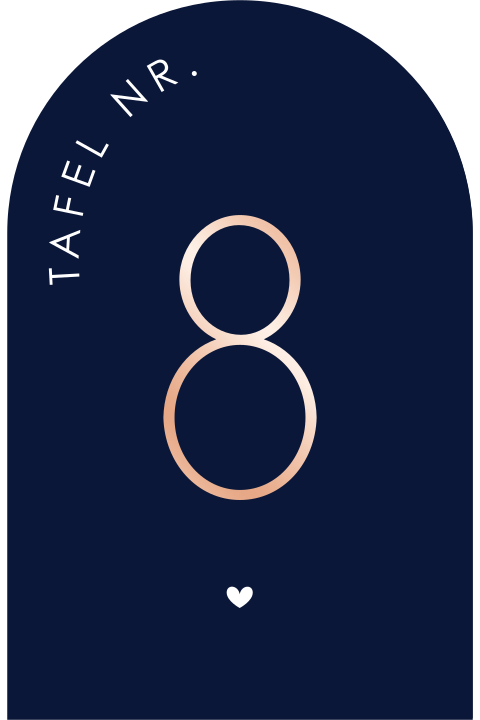 Klassiek tafelnummer kaartje tafelsetting