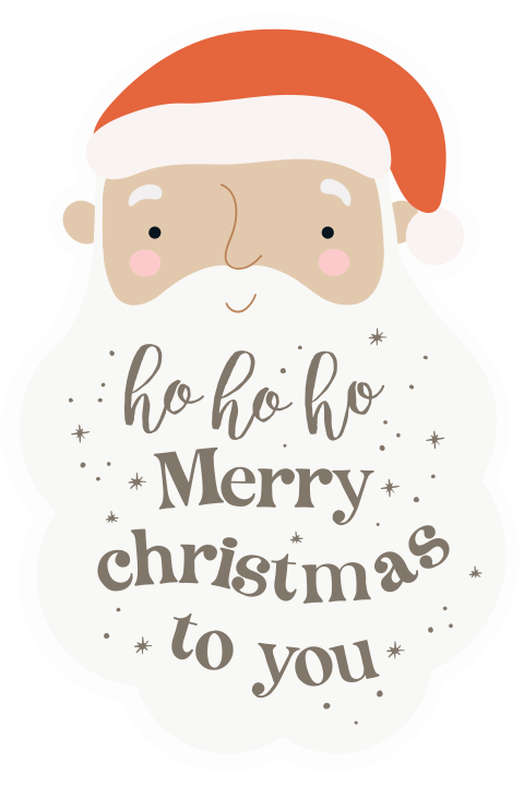 Kerstkaart in originele vorm van kerstman