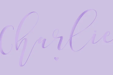 Geboortekaartje meisje lila hoogglans