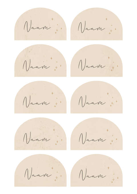 Naamkaartjes kerstdiner elegant beige