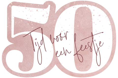 Verjaardagskaart in vorm van het getal 50