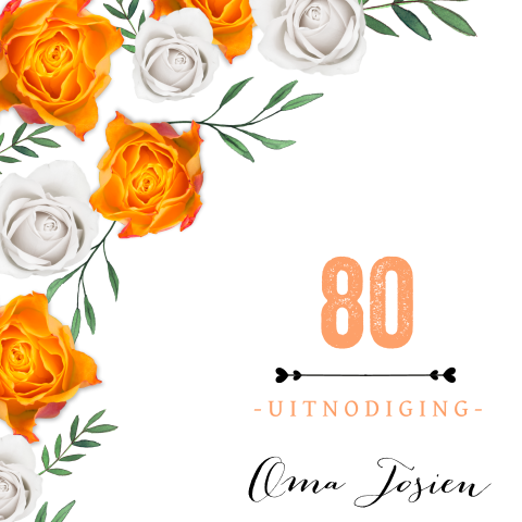 Chique en stijlvol met bloemen verjaardagsuitnodiging