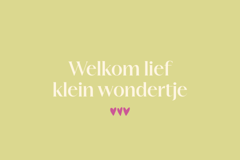 Wenskaart geboorte 'welkom lief klein wondertje'