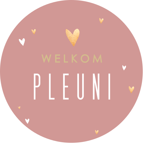 Raamsticker oudroze met goudlook hartjes 60 cm
