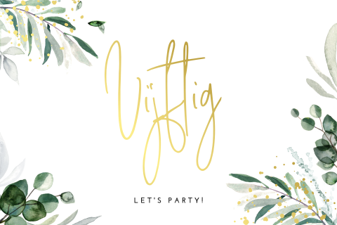 50 jaar verjaardag uitnodiging met folie