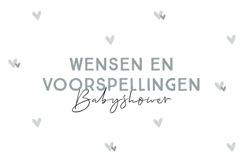 Babyshower invulkaartje voor jongetje in grijsgroen
