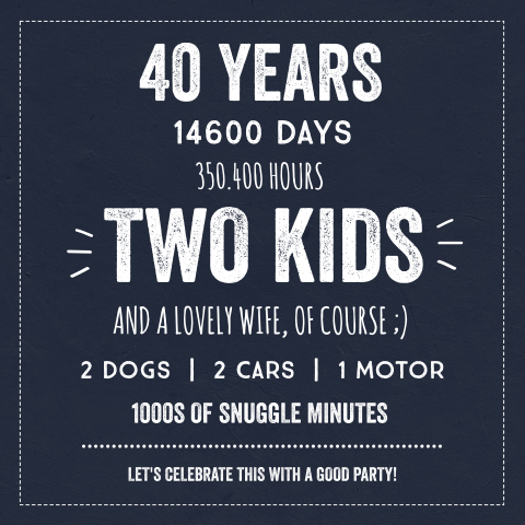 Stoere uitnodiging verjaardag 40 jaar