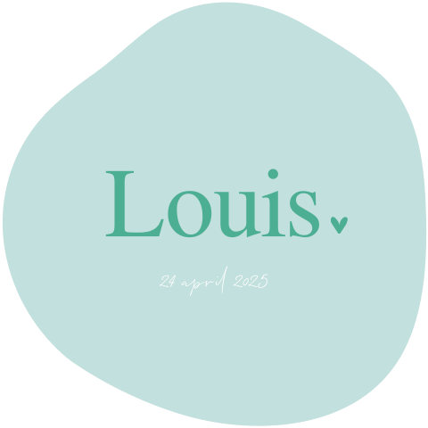 Trend geboortekaartje jongen organische vorm en colourblocking