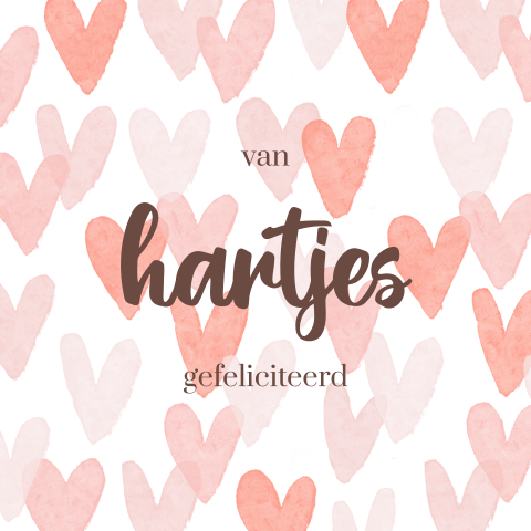 Lieve kaart felicitatie verjaardag met hartjes