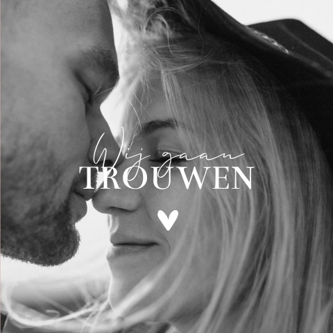 Trouwkaart met foto stijlvol en classy