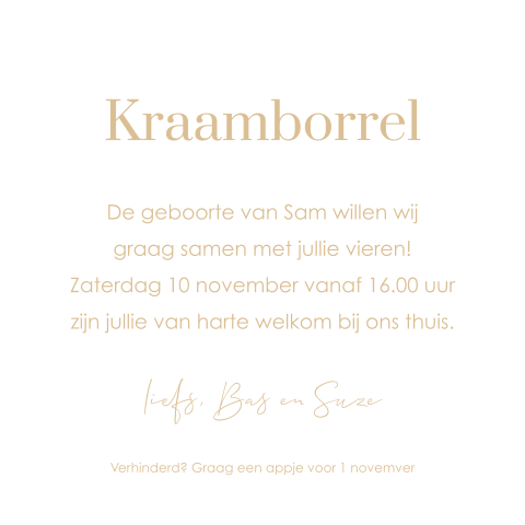 Klassiek kraamborrelkaartje teddybeer