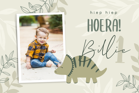 Verjaardag uitnodiging met dinosaurus