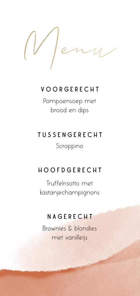 21 diner menukaart stijlvol met watercolour
