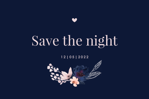 Stijlvolle save the night uitnodiging met bloemen