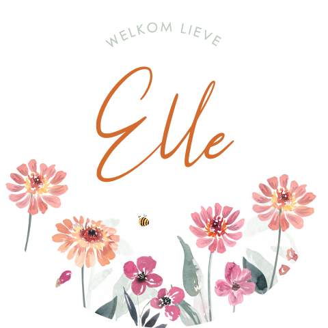 Vrolijk raamsticker met bloemen 60 cm