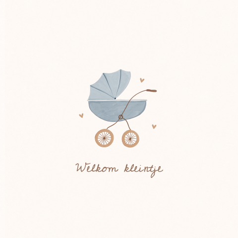 Wenskaart geboorte met kinderwagen