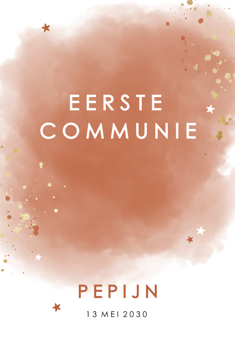 Communie uitnodiging met water color