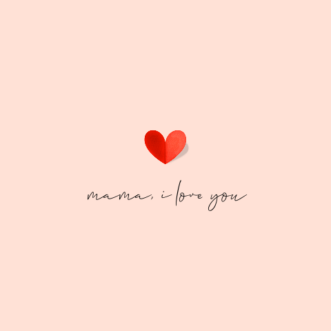 Love you moederdagskaart met hart