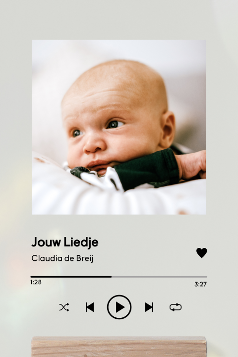 Acryl Spotify poster met houten houder en eigen foto