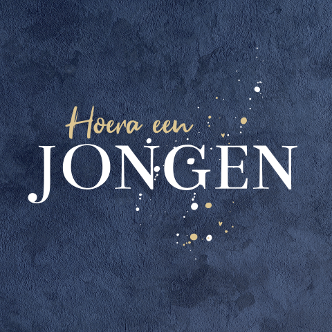 Felicitatiekaart geboorte jongen met velours look