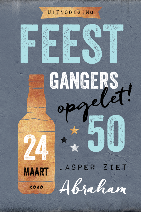 Originele uitnodiging verjaardag man