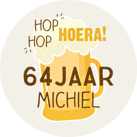Raamsticker bestellen verjaardag bierfeestje | ⌀ 60 cm