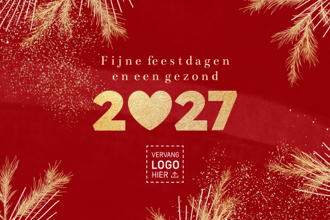 Kerstkaart gezond nieuw jaar feestelijk