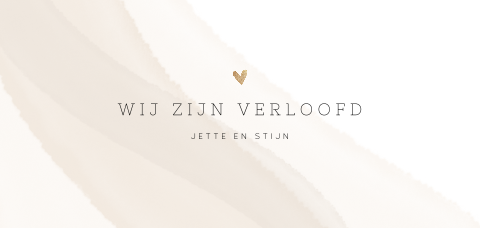 Verlovingskaart met water color in beige tinten