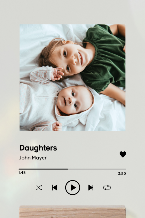 Acryl poster met houten houder Daughters