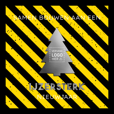 Zakelijke kerstkaart voor de bouw met strepen