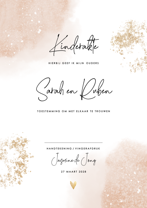 Kinderakte met watercolour en spetters