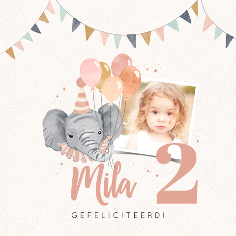 Felicitatiekaart verjaardag meisje in circusthema