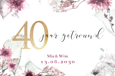 Jubileumkaart in floral stijl