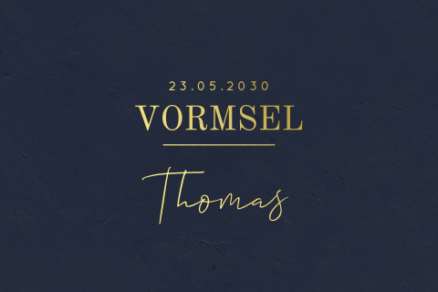 Vormsel uitnodiging met goudfolie