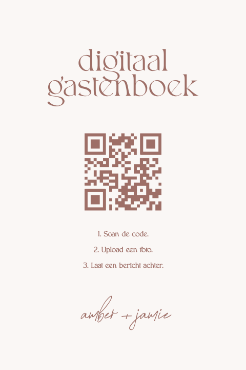 Digitaal gastenboek kaart bruiloft