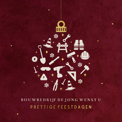Zakelijke kerstkaart met iconen voor bouwsector
