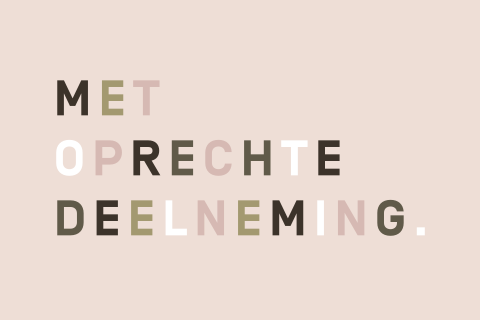 Wenskaart met oprechte deelneming