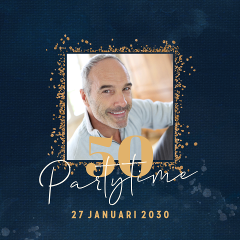 Verjaardag uitnodiging man met foto