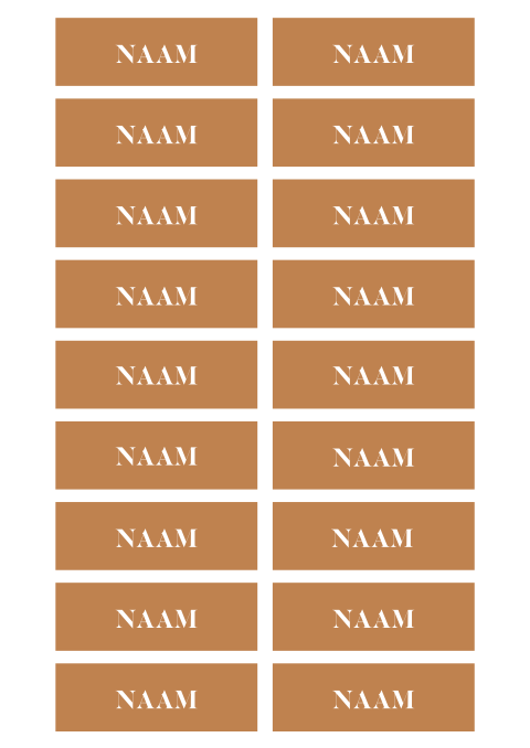 Naamkaartjes in neutrale kleuren