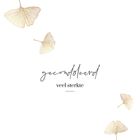 Wenskaart condoleance met goudlook waaiers