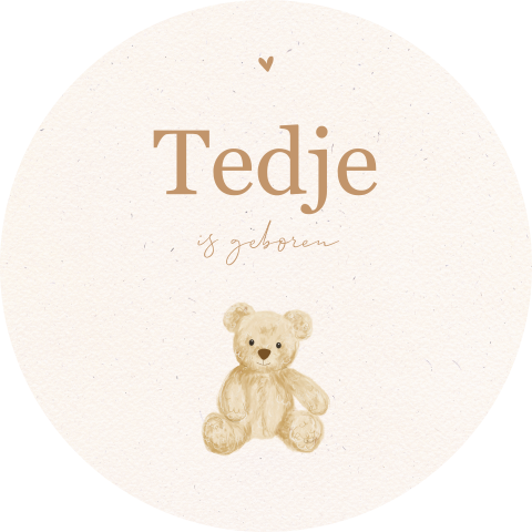 Schattige geboorteraamsticker met hartje en beertje