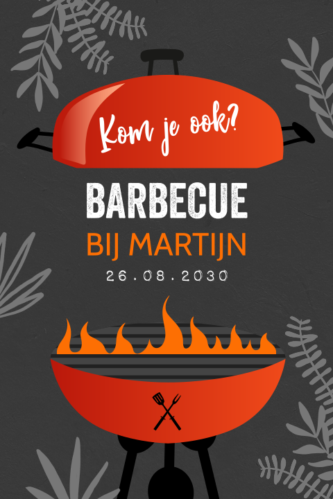 Verjaardag uitnodiging tuinfeest bbq man 30 jaar
