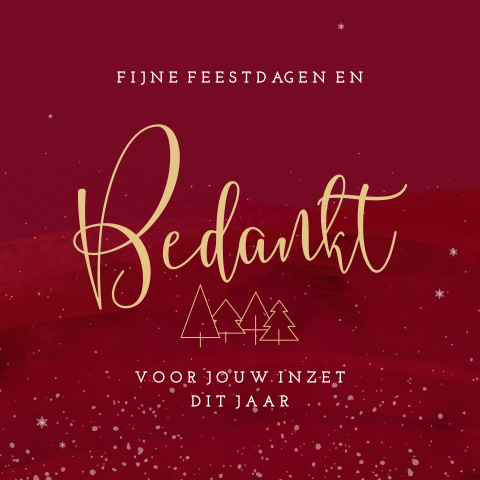 Kerstkaart met goudlook zakelijk