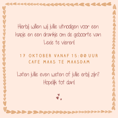 Kraamborrelkaartje folk stijl