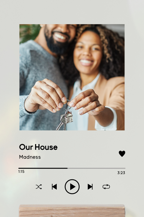 Acryl Spotify Poster met houten houder Our House