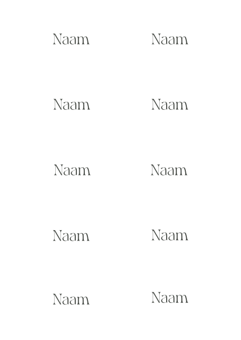 Naamkaartjes minimalistisch in halve boog vorm
