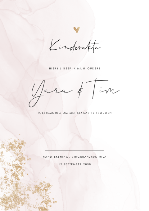 Kinderakte romantisch watercolour goudlook