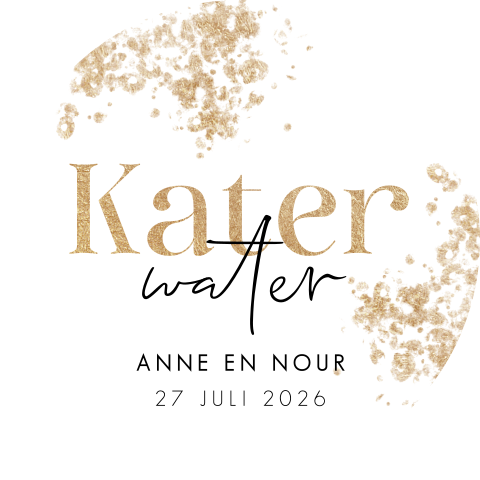 Sticker voor katerwater met goude watercolor | 12 stuks