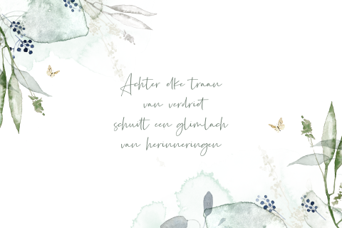 Condoleancekaartje met watercolour en bloemen
