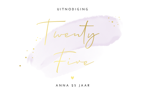 25 jaar uitnodiging met goudfolie